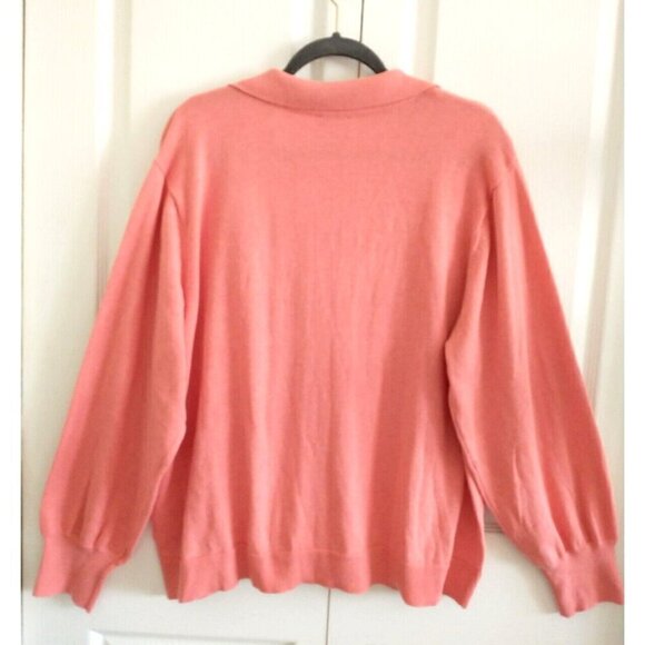 Vince Camuto Coral Orange Johnny Collar Lightweight Women's Sweater - XXL NWT - Picture 8 of 9